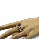 Oro amarillo de 14 quilates Zafiro Anillo Joyería vintage vrc135y